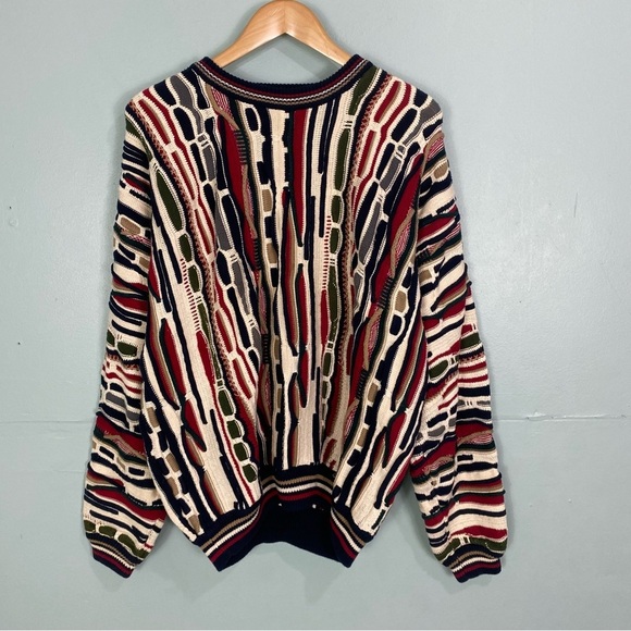 Vintage Other - Cotton Traders 3D Knit Multi Color Textured‎ Pullover Sweater Sz XL